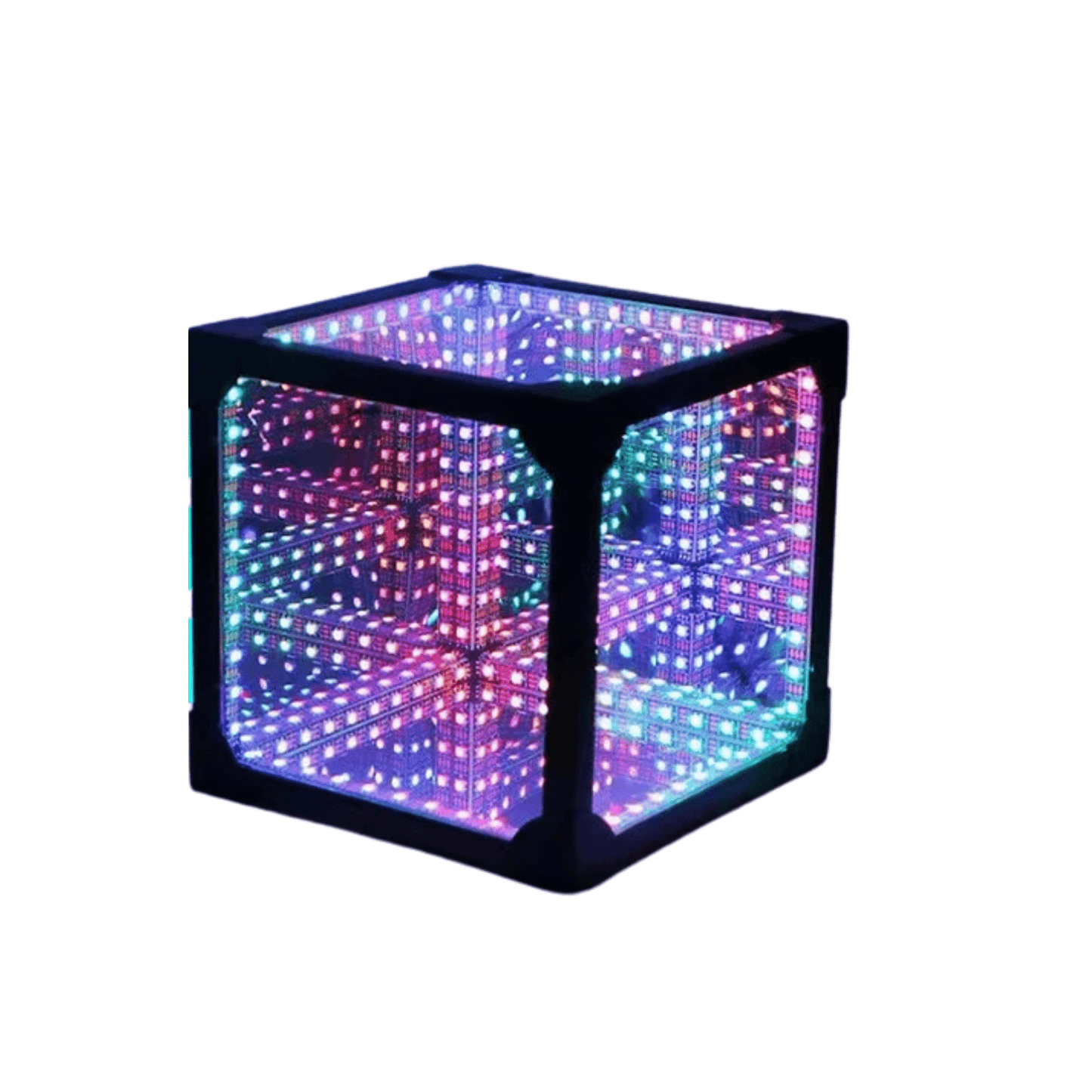 3D infinity-lyskube med RGB LED og USB-strøm