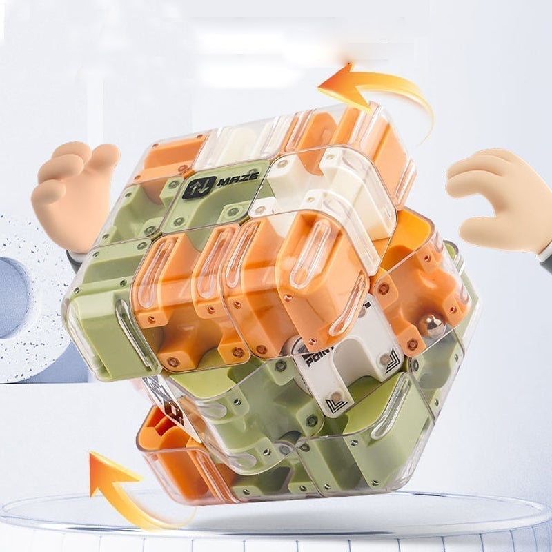 3D rullende kugle labyrint puslespil terning