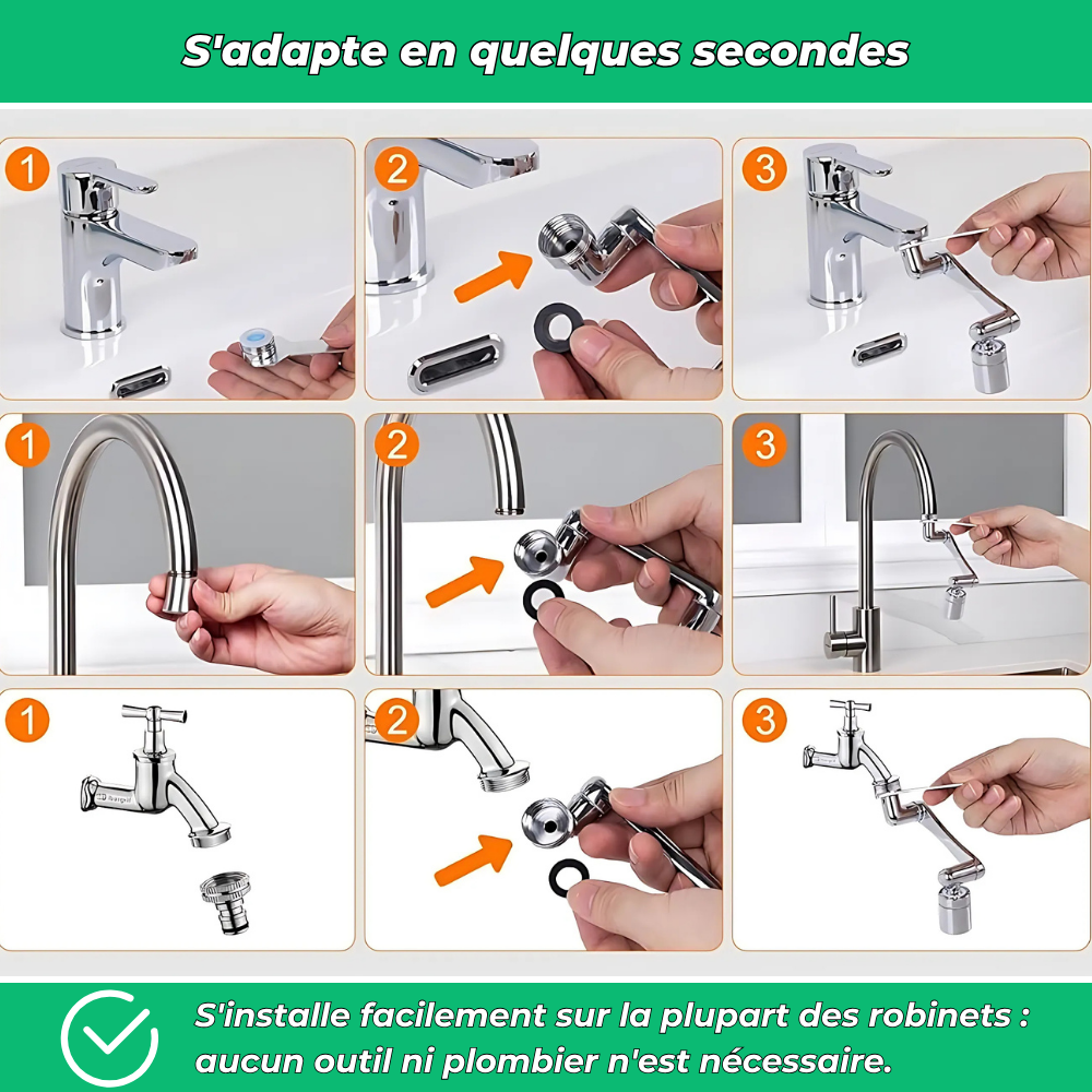 Drejeligt vandhaneforlænger