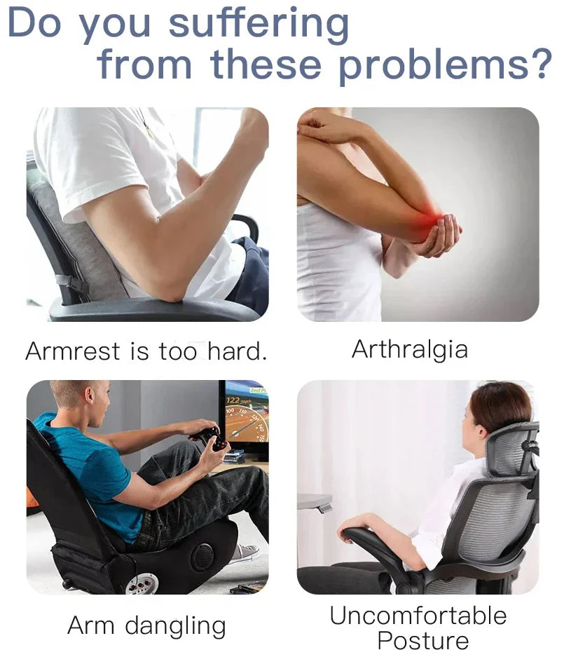 Ergonomiske armlænspuder til kontorstol med memory foam