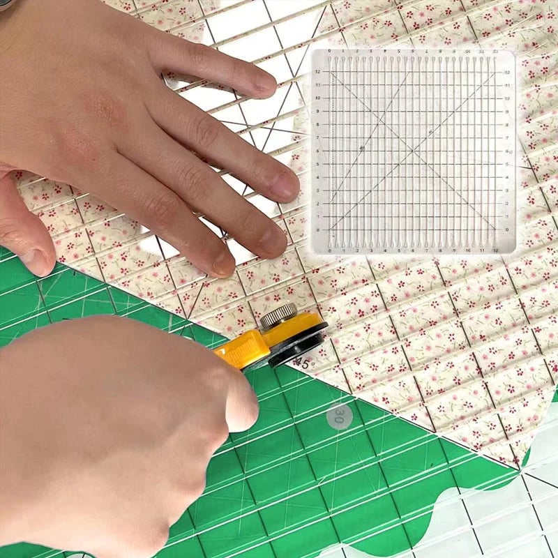 Set de règles de quilting 5-en-1 avec cutter rotatif