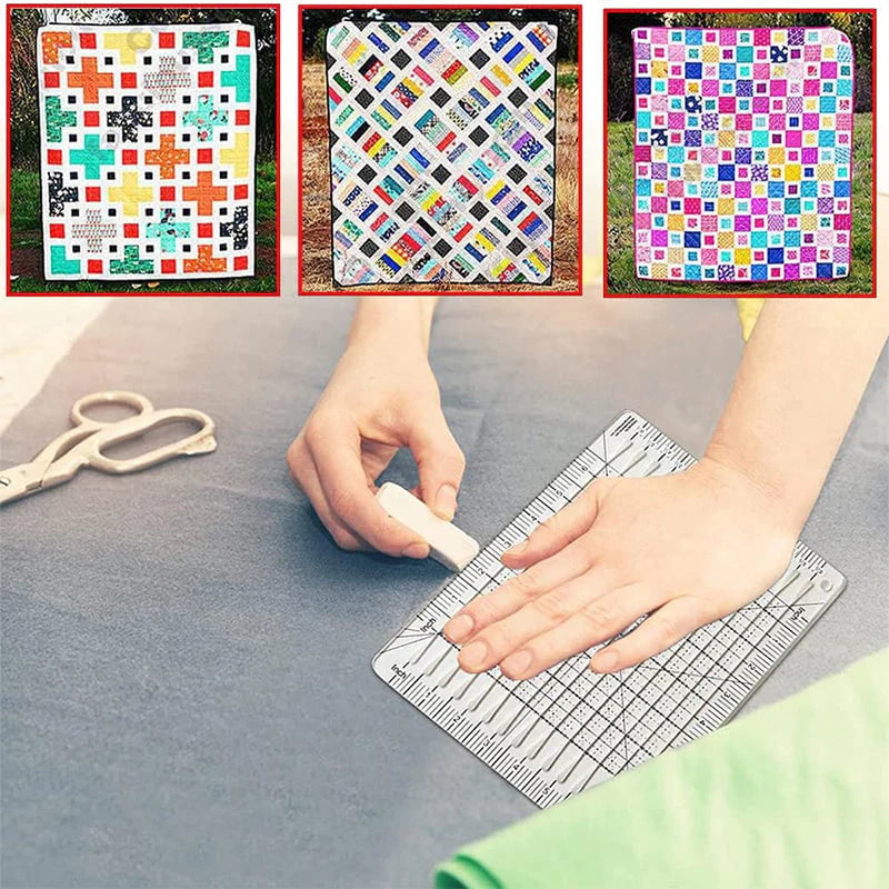 Set de règles de quilting 5-en-1 avec cutter rotatif