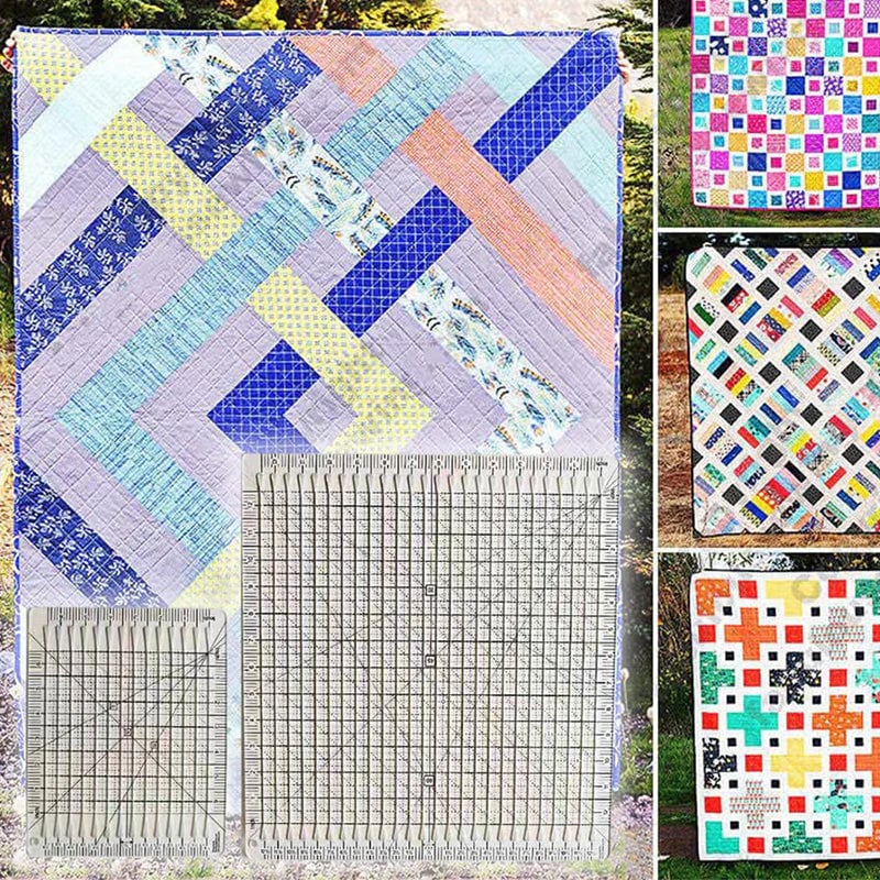 Set de règles de quilting 5-en-1 avec cutter rotatif