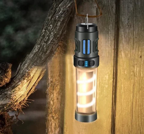 Genopladelig myggeafviser med campinglampe til udendørs brug