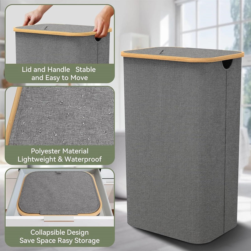 Stor vasketøjskurv med låg