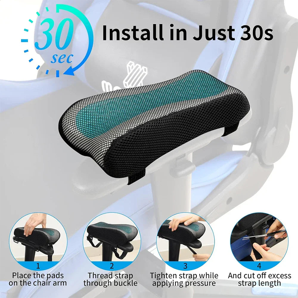 Ergonomiske armlænspuder til kontorstol med memory foam