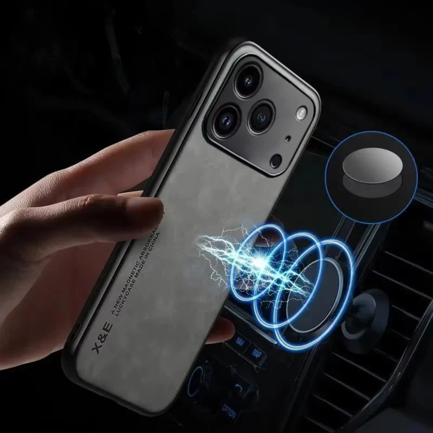 Luksuriøs magnetisk læderetui til telefon