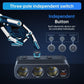 7-i-1 biladapter med tre 12 V-udtag og fire USB-porte