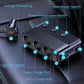 7-i-1 biladapter med tre 12 V-udtag og fire USB-porte