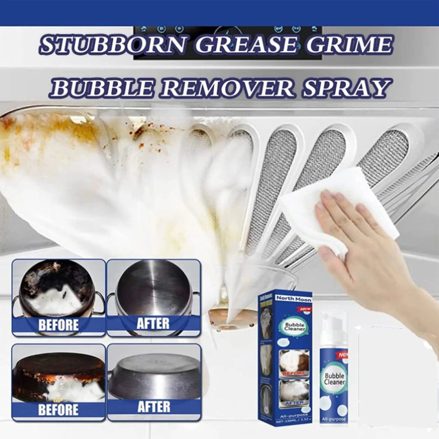 Rengøringsspray med oliebrydende skum