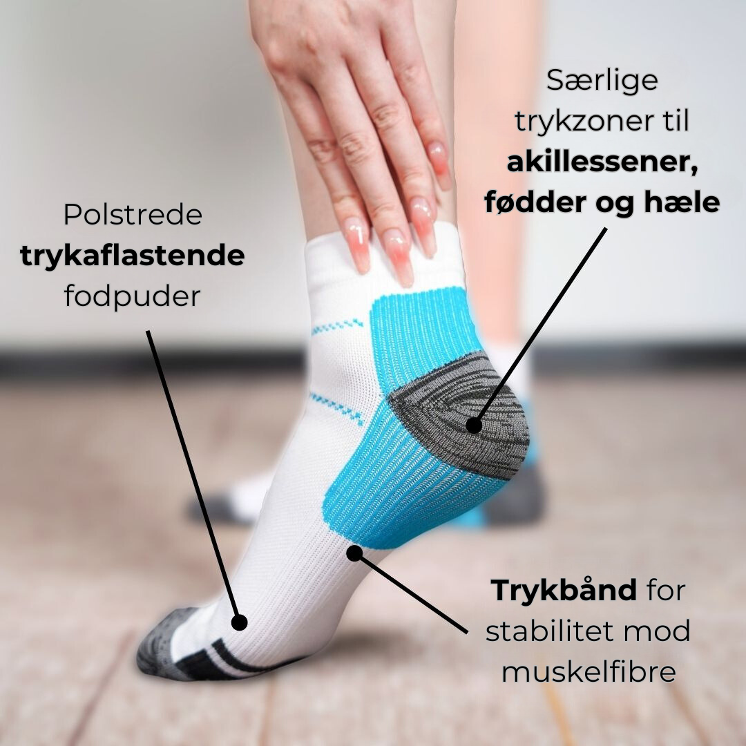Ankelkompressions-plantarstrømper