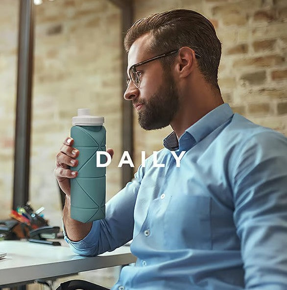 Sammenklappelig vandflaske af silikone