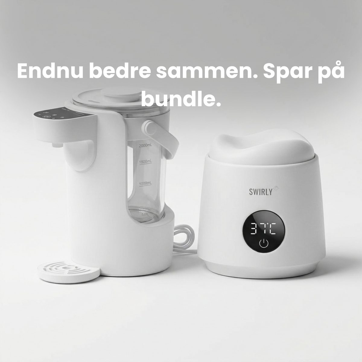 Vanddispenser til babyflasker med temperaturvalg og 2 liters beholder