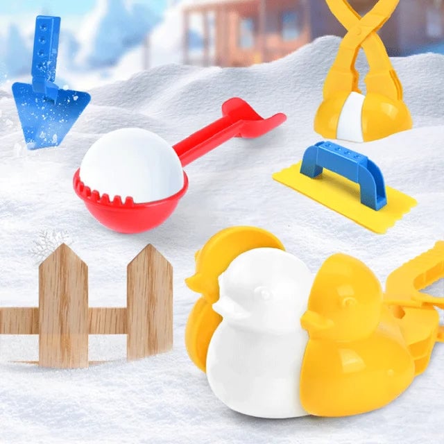 Sneboldkaster med hajdesign og sneboldforme