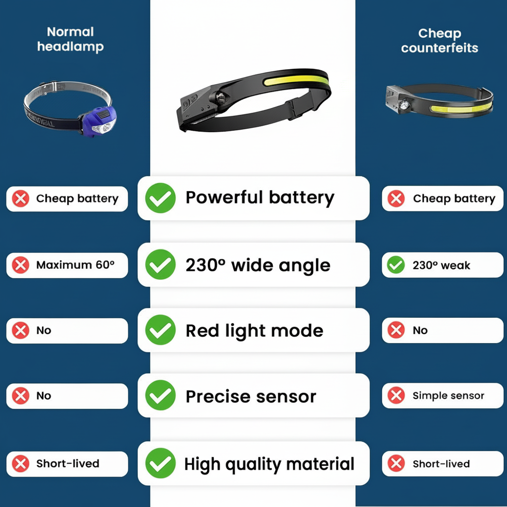 LED-genopladelig pandelampe