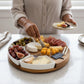Rundt serveringsfad i bambus til snacks og tapas