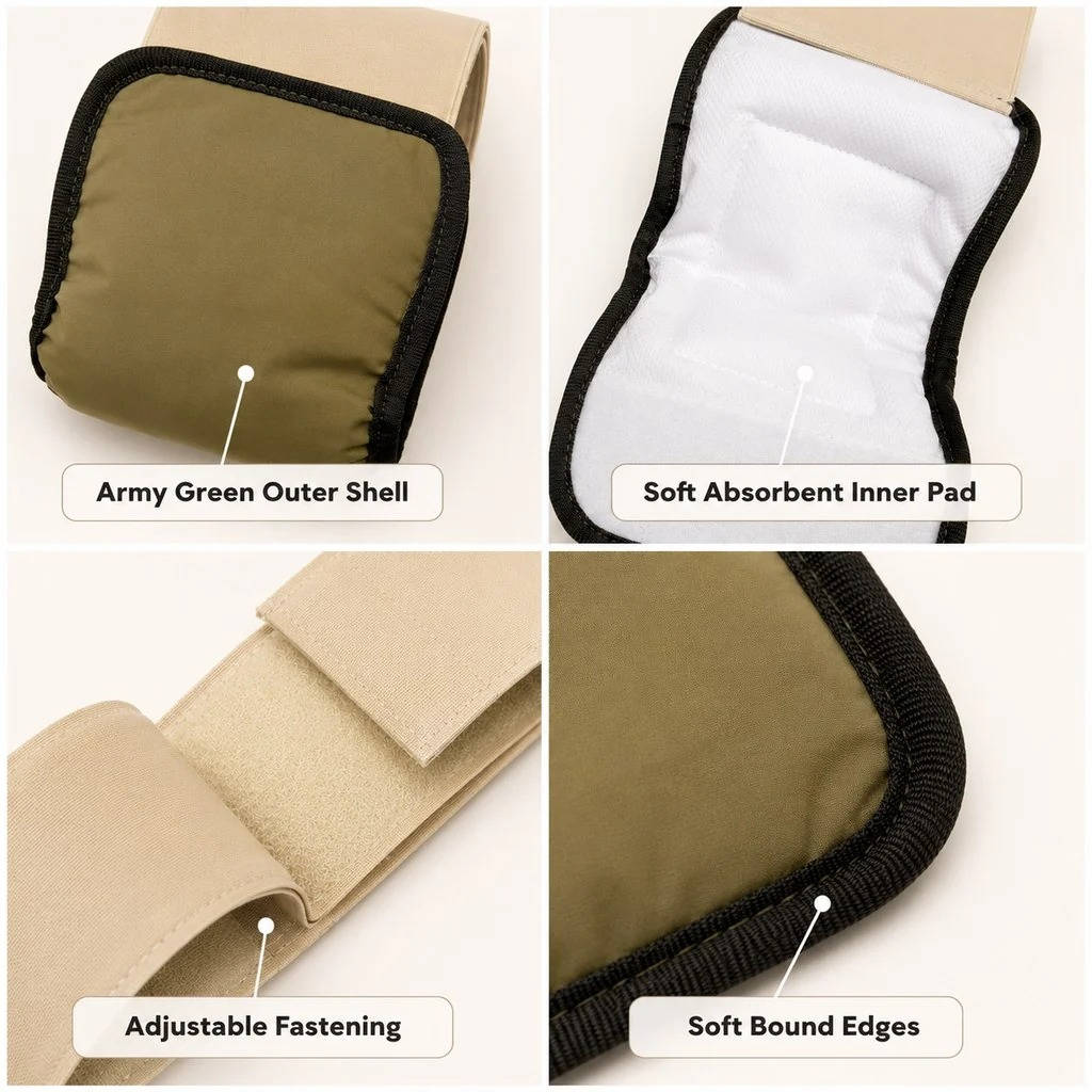 Vaskbare mavebånd til hanhunde, 3 stk. med justerbar velcro
