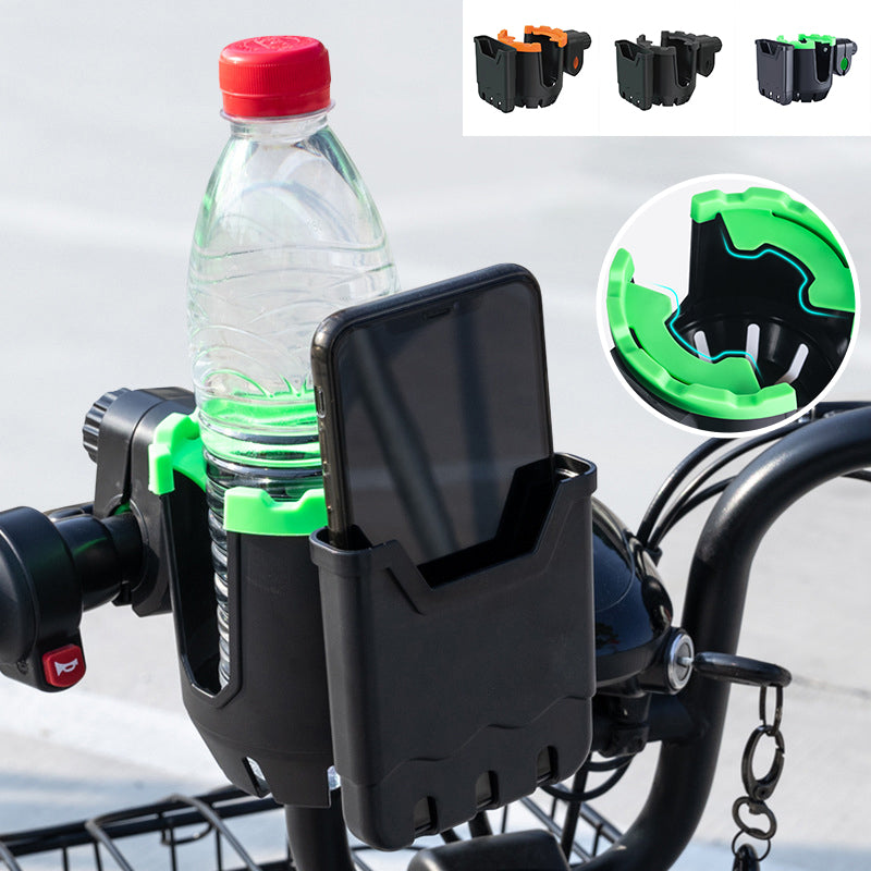 2-i-1 kopholder med mobilrum og 360° drejelig klemme