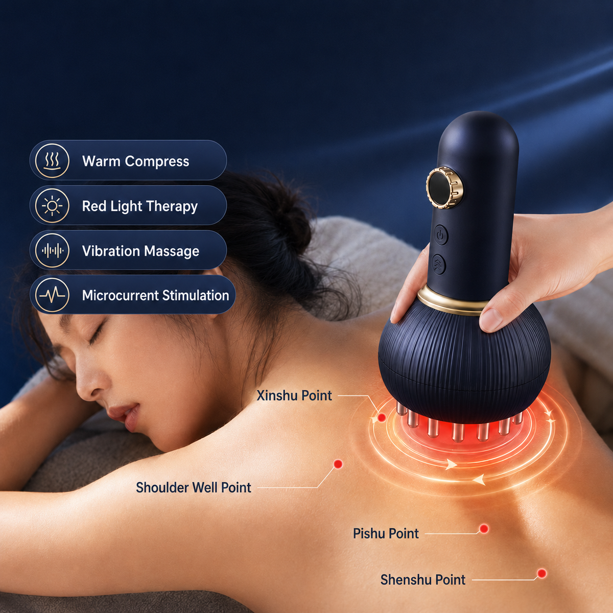Masseur Gua Sha électrique chauffant à 9 niveaux