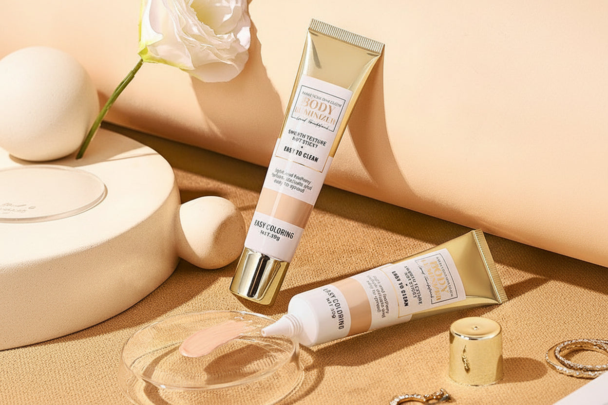 Flydende foundation og highlighter – dækkende BB-creme til en jævn finish