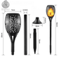 Solcellefakler med flammeeffekt, automatisk tænding og IP65