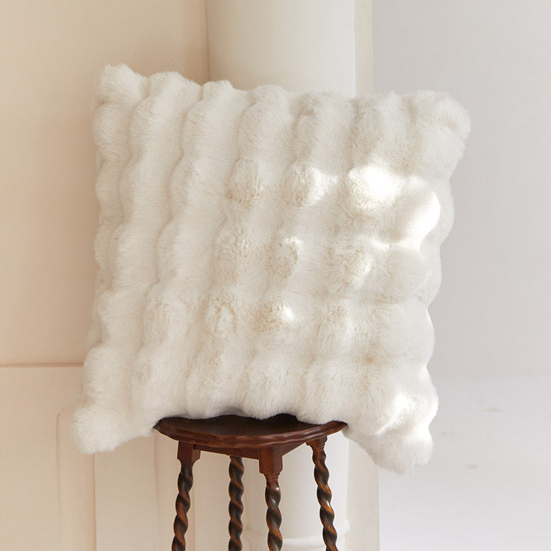 Pudebetræk med blød plysstruktur, 45 × 45 cm, flere farver