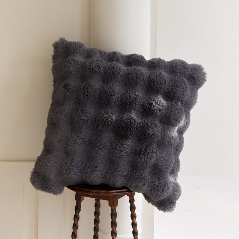 Pudebetræk med blød plysstruktur, 45 × 45 cm, flere farver