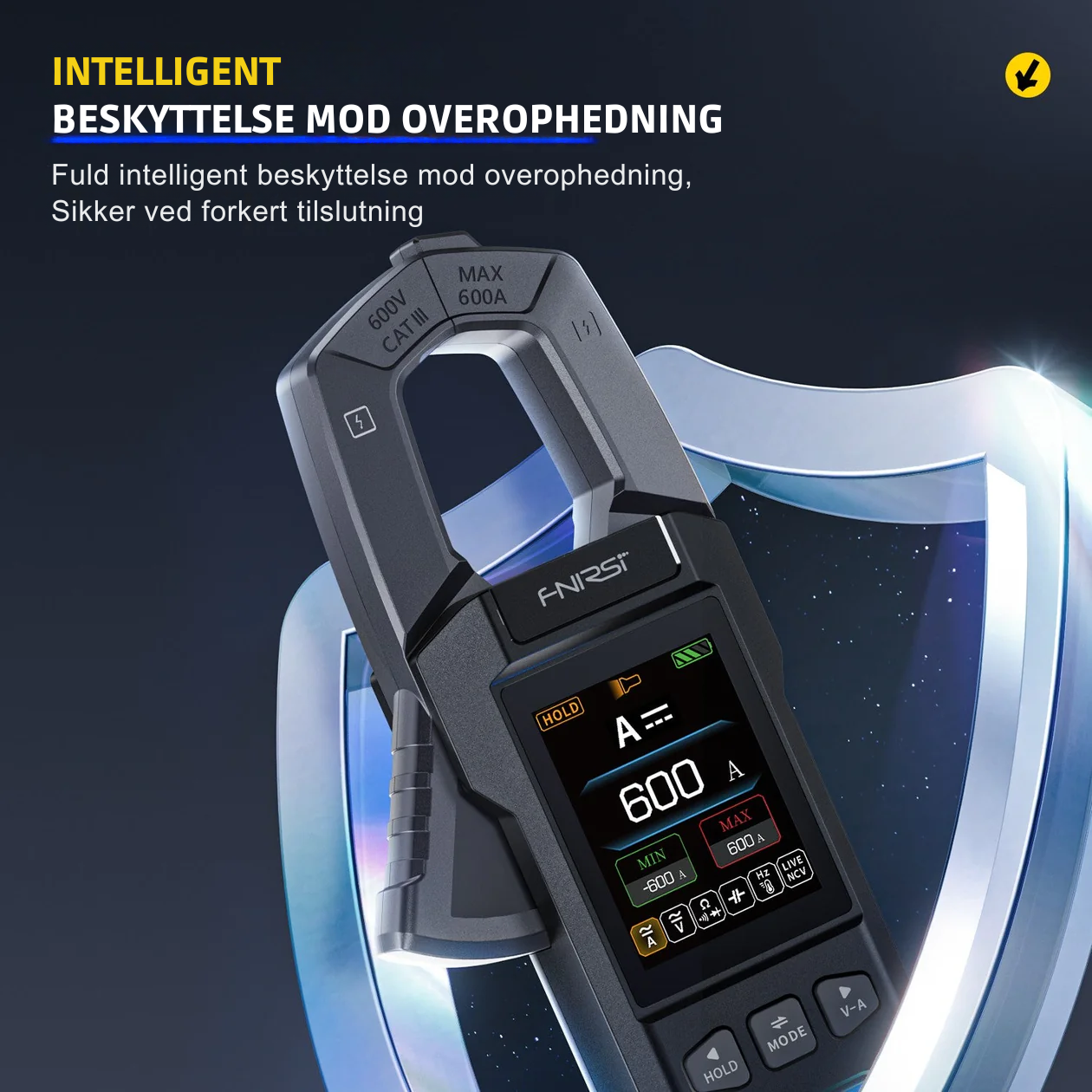 Præcisions-tangmultimeter med farvedisplay