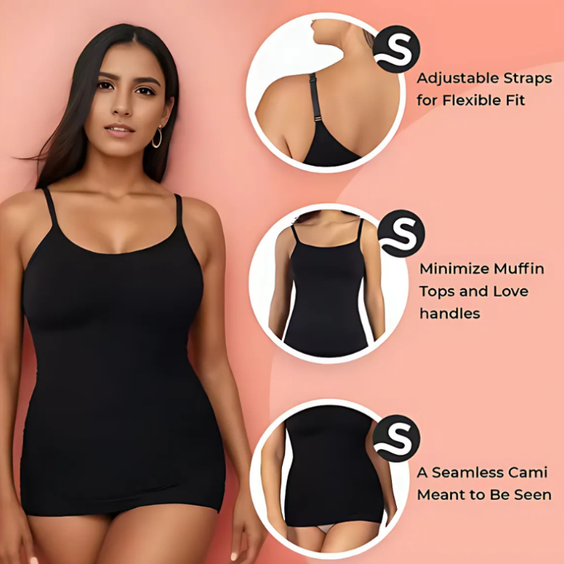 Formende camisoletop med sømløs slim fit, der holder hele dagen