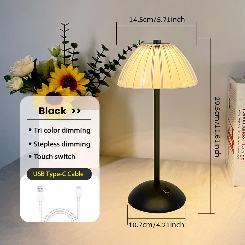 Genopladelig LED-dæmpbar bordlampe