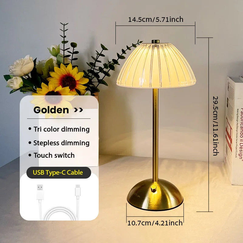 Genopladelig LED-dæmpbar bordlampe