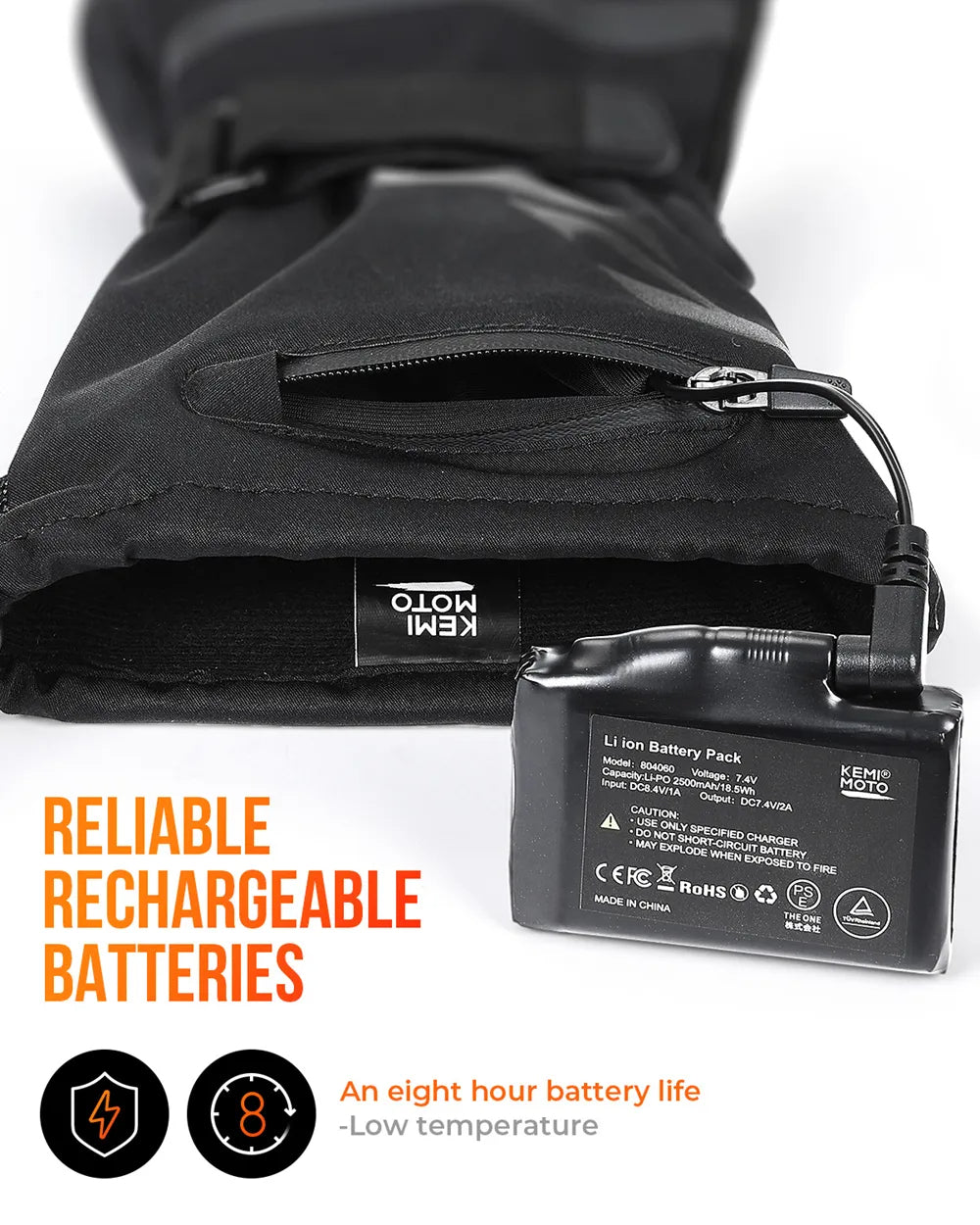 Genopladelige opvarmede vinterhandsker