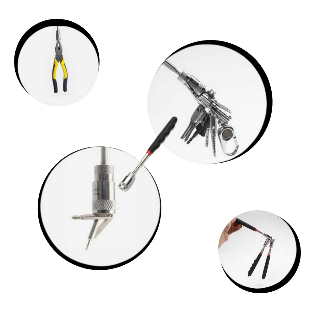 Udtrækkeligt magnetisk opsamlingsværktøj med LED