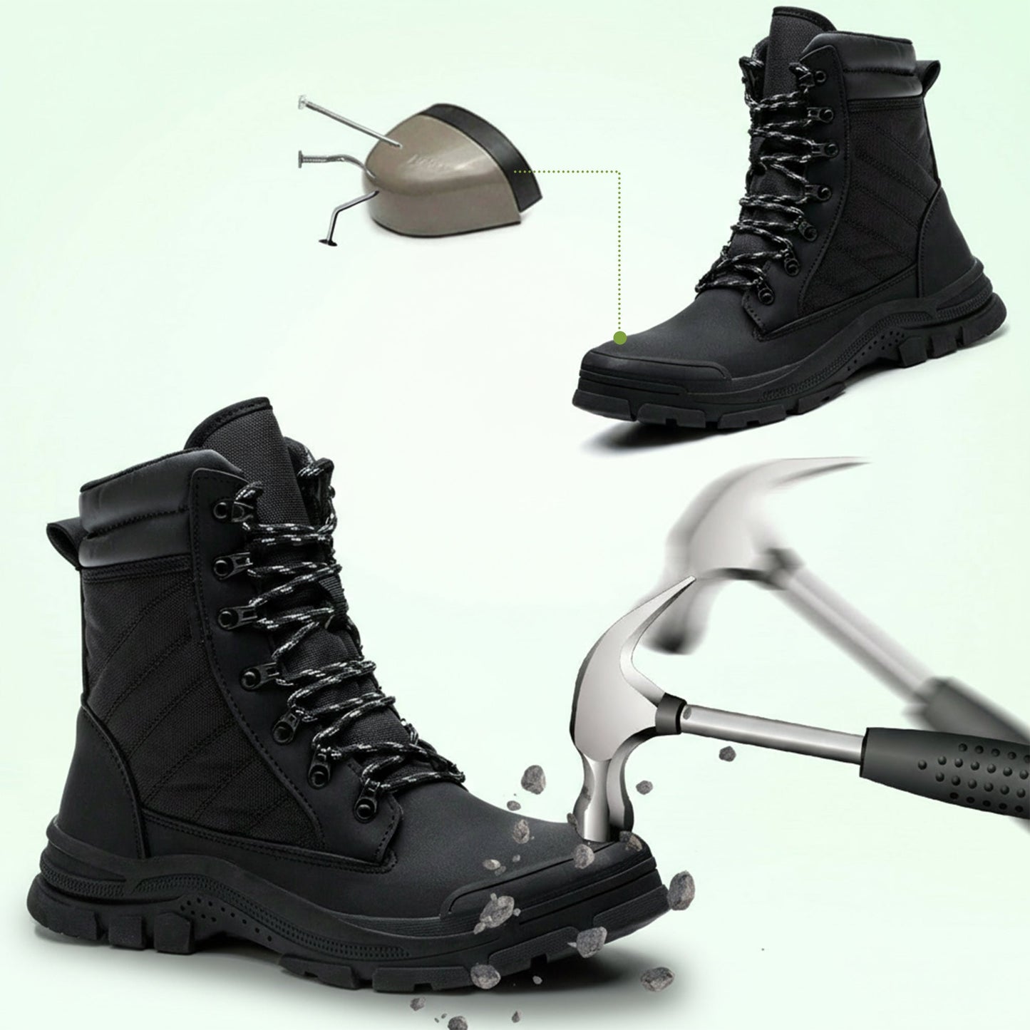 Sikkerhedsstøvler med lynlås i siden