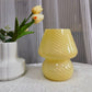 Svampeformet bordlampe i glas