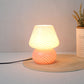 Svampeformet bordlampe i glas