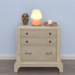 Svampeformet bordlampe i glas