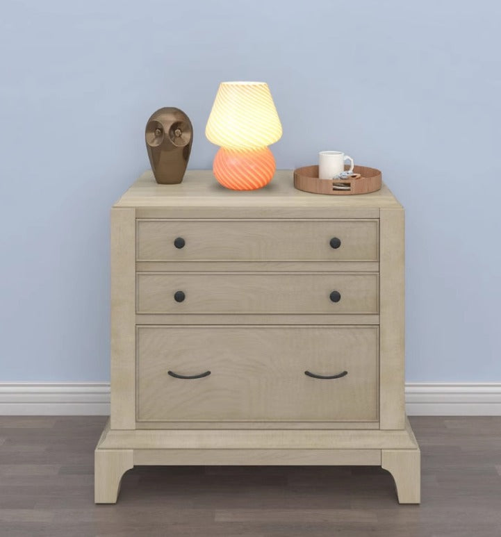 Svampeformet bordlampe i glas