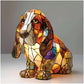 Bordlampe i farvet glas i hundestil – dyreindretning