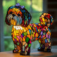 Bordlampe i farvet glas i hundestil – dyreindretning