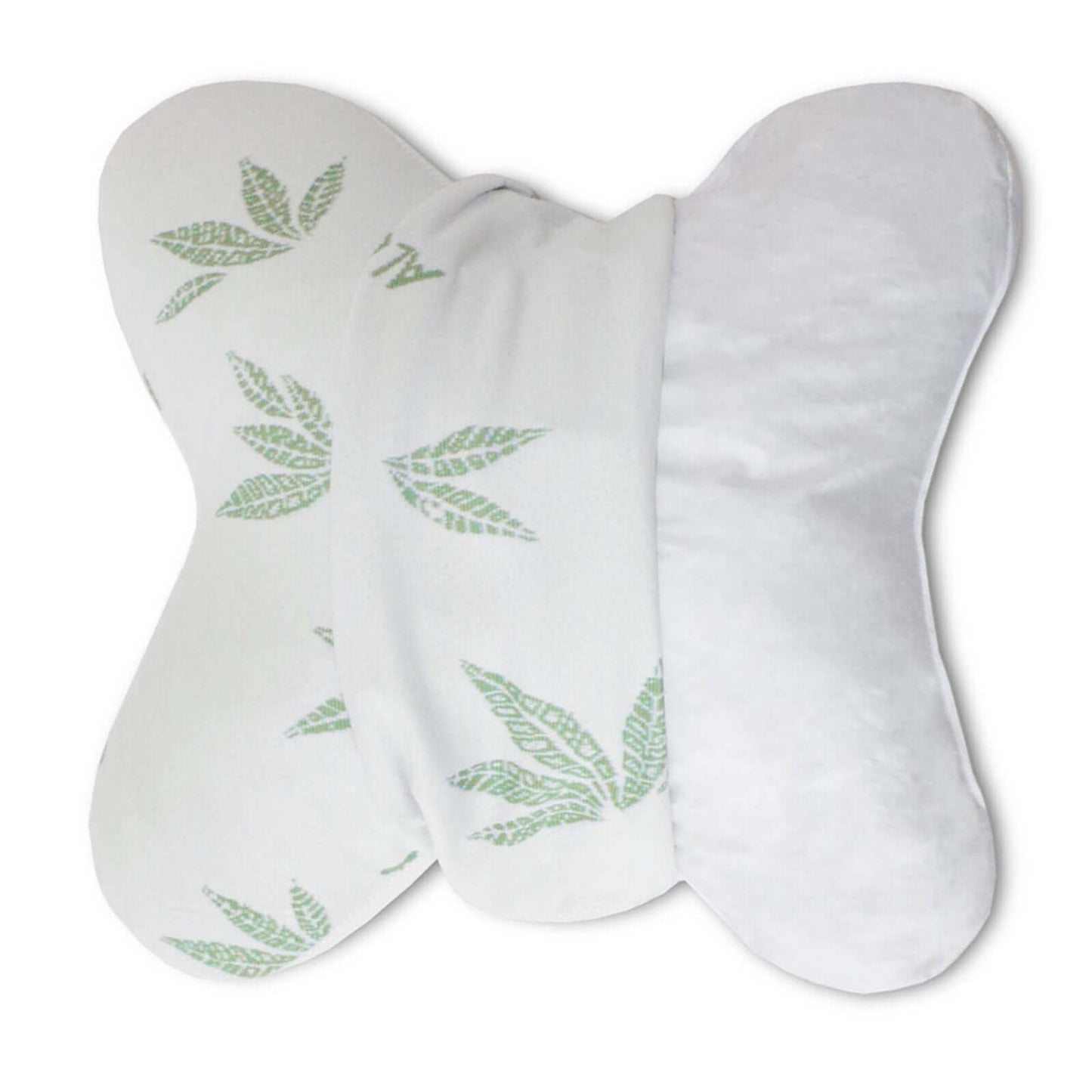 Ergonomisk sommerfuglepude, mikrofiber, aftageligt betræk