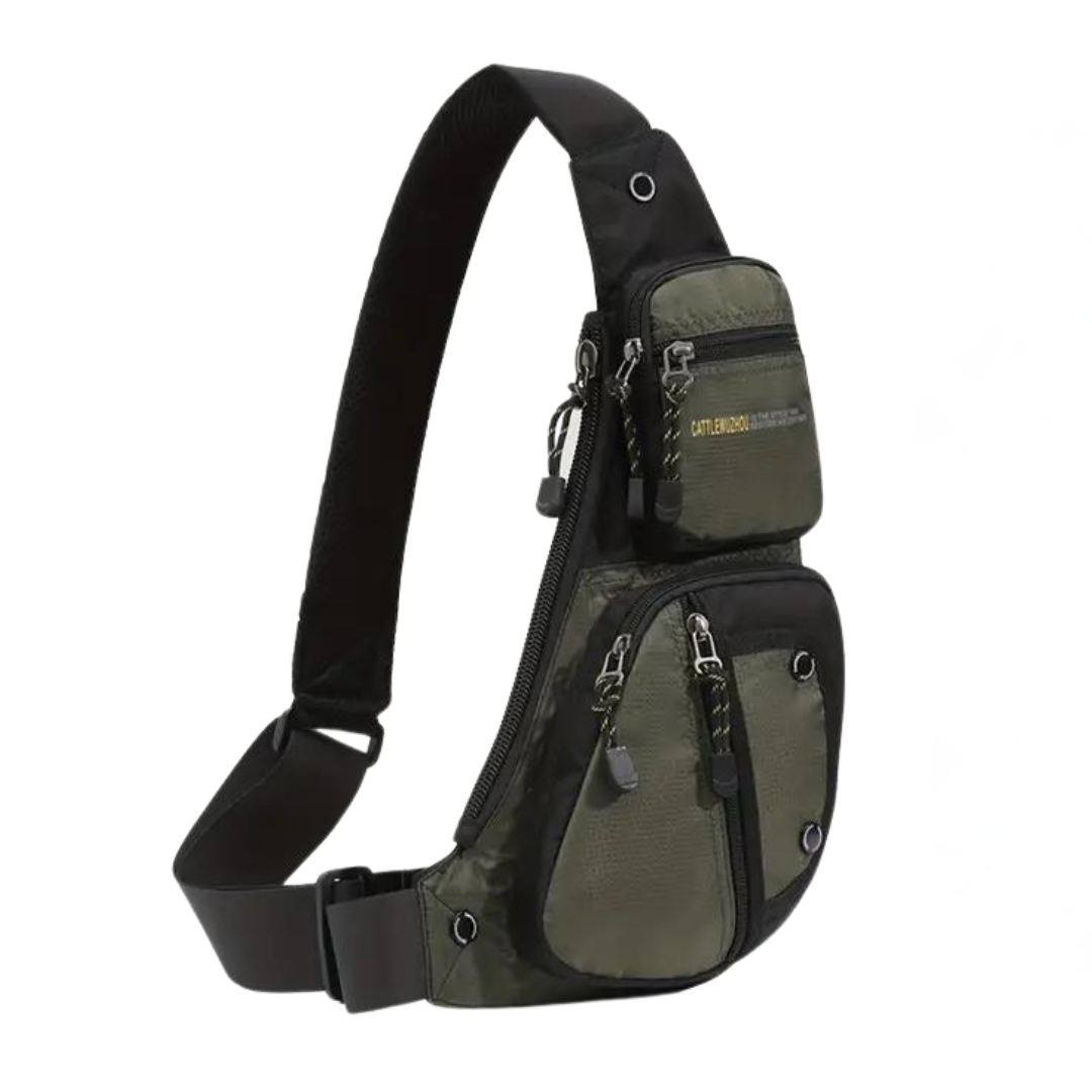 Vandtæt crossbodytaske med skjulte lynlåse og fire rum