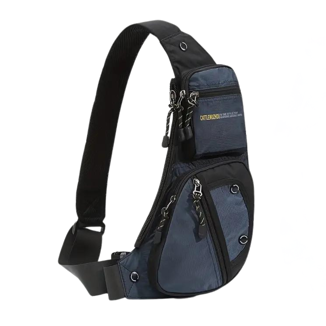 Vandtæt crossbodytaske med skjulte lynlåse og fire rum