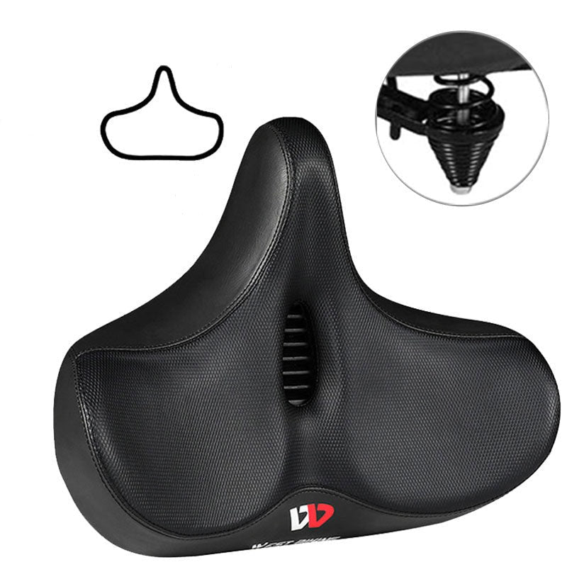 Ekstra bred ergonomisk cykelsadel med stødabsorberende polstring