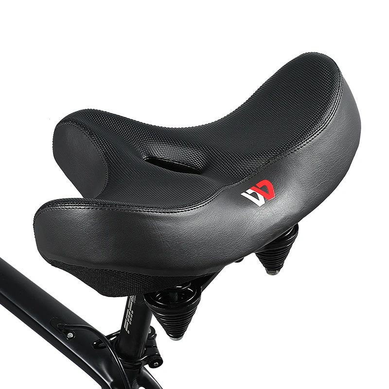 Ekstra bred ergonomisk cykelsadel med stødabsorberende polstring