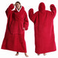 Blødt, oversized tæppe med hætte i sherpa