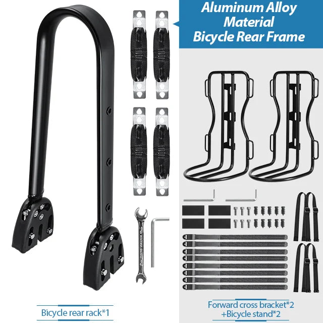 Bagmonteret bagagebærer i aluminiumslegering til mountainbikes/gravelcykler