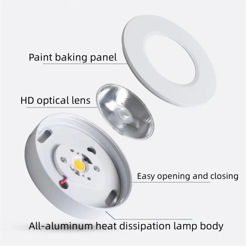 Ultratynd LED-downlight i aluminium med blændingsreducerende design