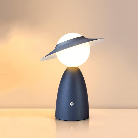 Bærbar, trådløs bordlampe med kontaktladning