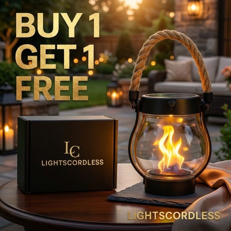 Solcellelanterne med LED-flammeeffekt